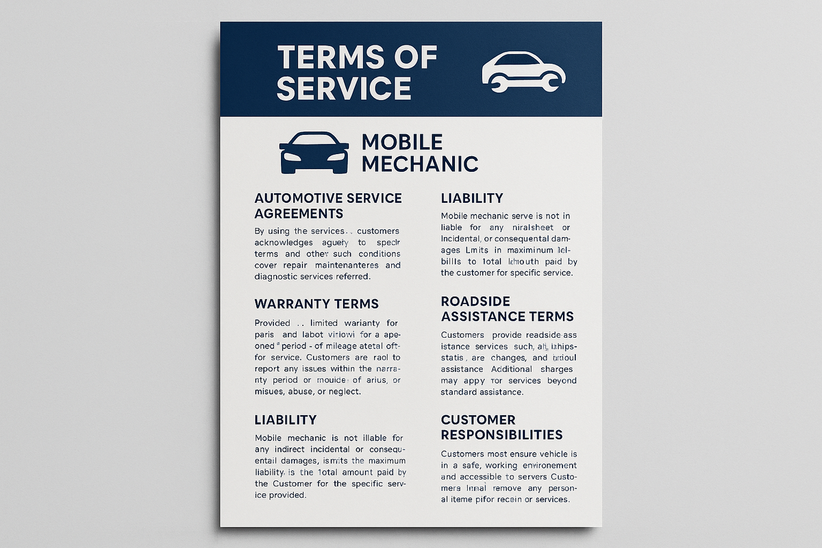 Terms and Conditions for Service